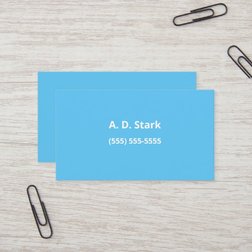 Solid Sky Blue Minimalist Business Cards