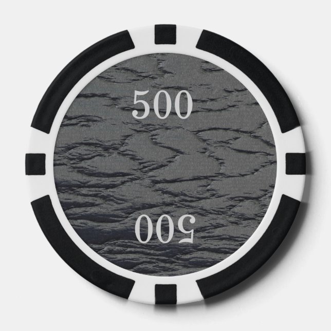 Solid Slate Gray Poker Chips (Front)