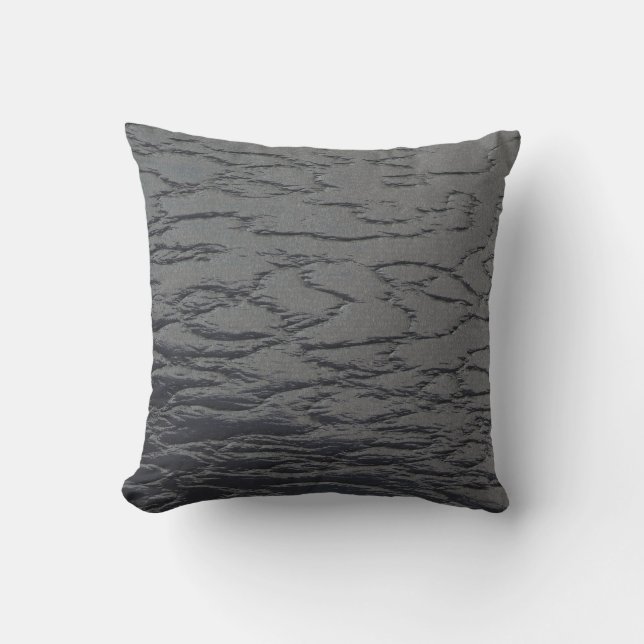 Solid Slate Gray Throw Pillow (Front)