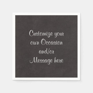 Solid Soft Black Customize with your Occasion Paper Napkins