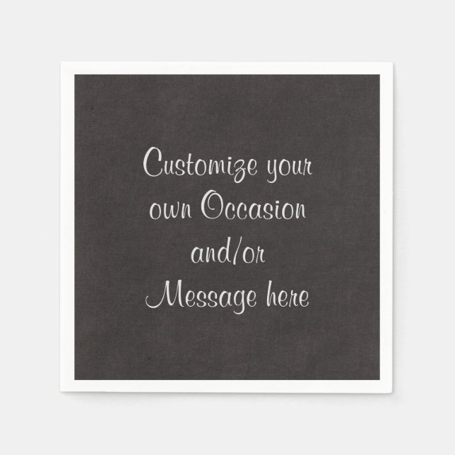 Solid Soft Black Customize with your Occasion Paper Napkins (Front)