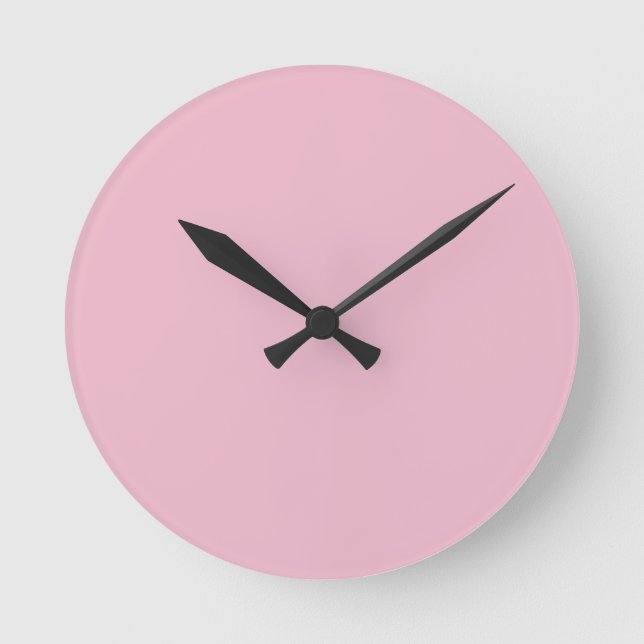 Solid Soft Blush Pink Wall Clock (Front)