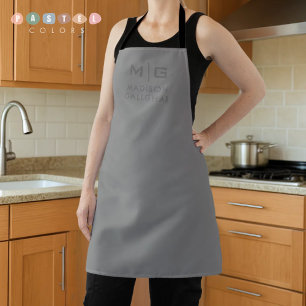 Solid Soft Light Gray Pastel Steel Grey Color Apron