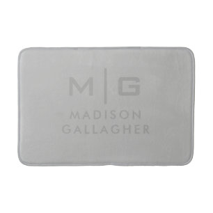 Solid Soft Light Gray Pastel Steel Grey Color Bath Mat