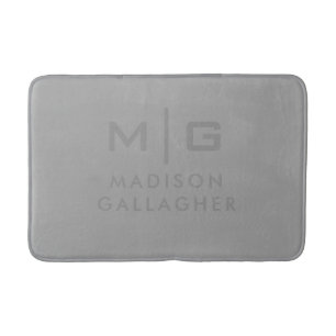 Solid Soft Light Gray Pastel Steel Grey Color Bath Mat
