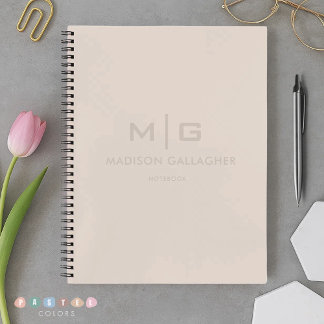 Solid Soft Light Pastel Ivory Beige Cream Color Notebook