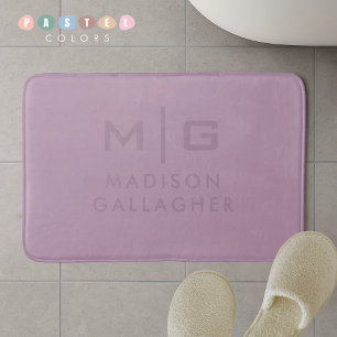 Solid Soft Light Pastel Lavender Purple Color Bath Mat