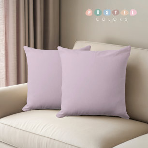 Solid Soft Light Pastel Lavender Purple Color Throw Pillow