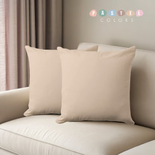 Solid Soft Light Pastel Lemon Yellow beige Color  Throw Pillow