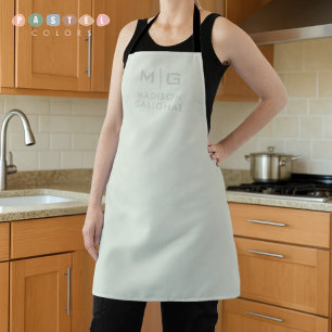 Solid Soft Light Pastel Sage Moss Green Color Apron