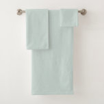 Solid Soft Light Pastel Sage Moss Green Color Bath Towel Set