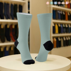 Solid Soft Light Pastel Sage Moss Green Color Socks