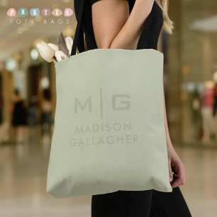 Solid Soft Light Pastel Sage Moss Green Color Tote Bag