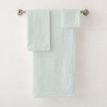 Solid Soft Light Pastel Teal Blue Green Color Bath Towel Set