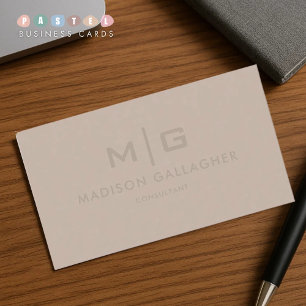 Solid Soft Light PasteMushroom Beige Brown Color Business Card