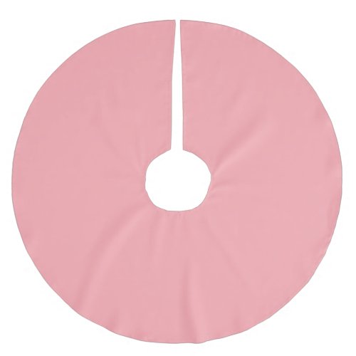 Solid soft pink brushed polyester tree skirt