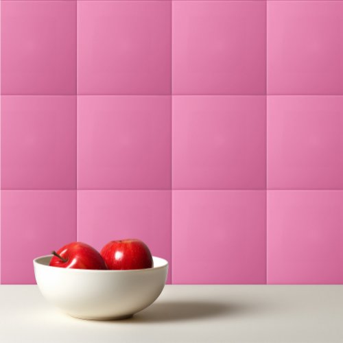 Solid soft pink ceramic tile