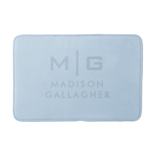 Solid Soft Sky Light Pastel Baby Blue Color  Bath Mat