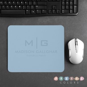 Solid Soft Sky Light Pastel Baby Blue Color Mouse Pad