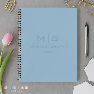 Solid Soft Sky Light Pastel Baby Blue Color Notebook