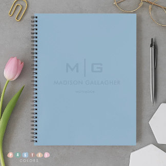 Solid Soft Sky Light Pastel Baby Blue Color Notebook