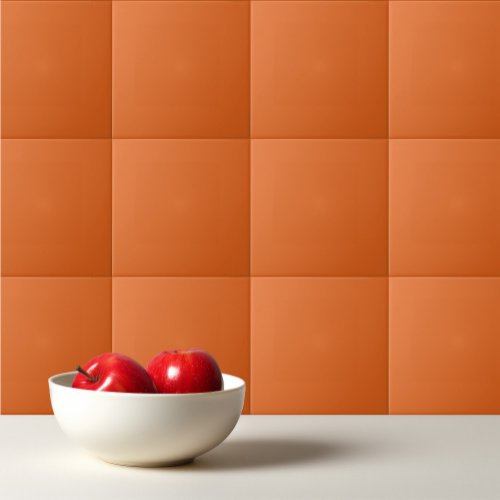 Solid squash orange ceramic tile