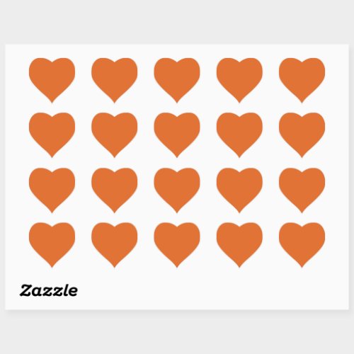 Solid squash orange heart sticker