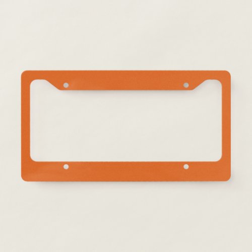 Solid squash orange license plate frame