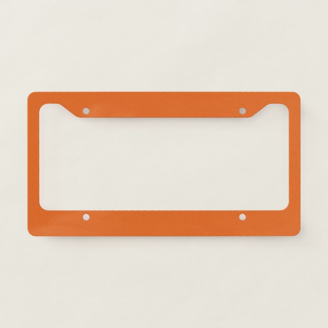 Solid squash orange license plate frame (Front)