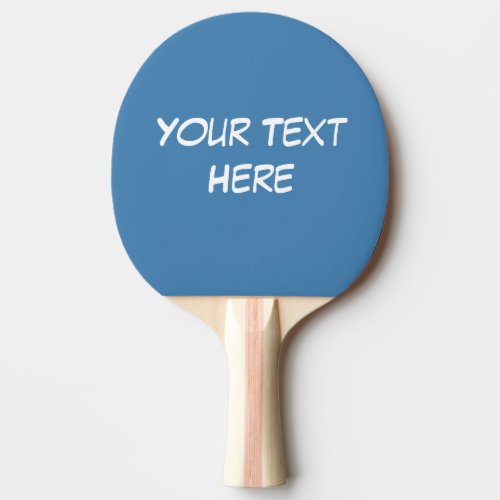 Solid Steel Blue Background Name Monogram Ping Pong Paddle