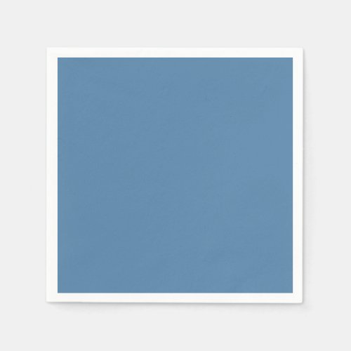 Solid Steel Blue Paper Napkins