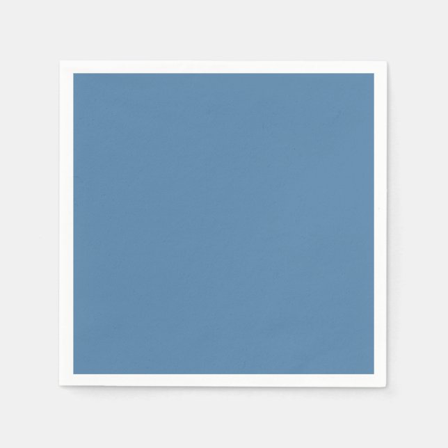 Solid Steel Blue Paper Napkins (Front)
