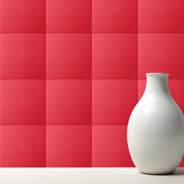 Solid strawberry red ceramic tile (Creator Uploaded)