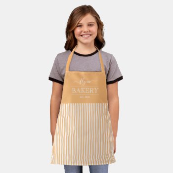 Solid Stripes Editable Color Custom Kid Apron by berryberrysweet at Zazzle