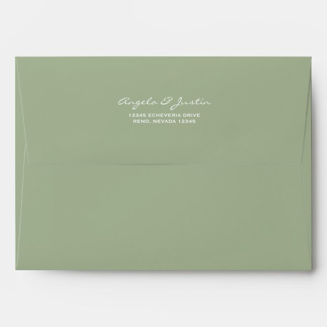Solid Succulent Sage Green Envelope (Back (Top Flap))