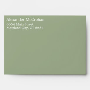 Solid Succulent Sage Green Return Address Envelope