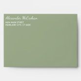 Solid Sage Green Succulents Wedding 5x7 Envelope  Succulent wedding,  Custom envelopes, 5x7 envelopes