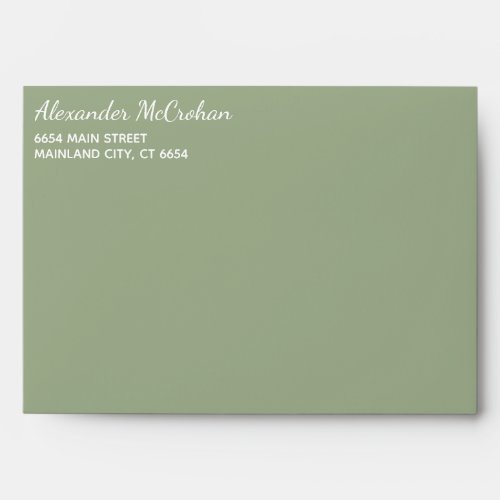 Solid Succulent Sage Green Return Address Envelope