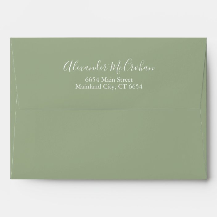 Solid Succulent Sage Green Return Address Mailing Envelope