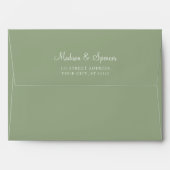 Solid Succulent Sage Green Wedding 5x7 Envelope (Back (Top Flap))