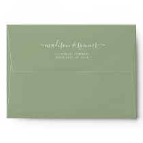 Solid Succulent Sage Green Wedding 5x7 Envelope Solid Succulent Sage Green Wedding 5x7 Envelope