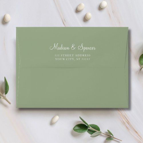 Solid Succulent Sage Green Wedding 5x7 Envelope