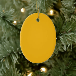 Solid sunflower amber yellow ceramic ornament
