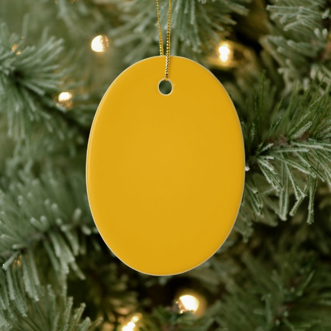 Solid sunflower amber yellow ceramic ornament (Tree)