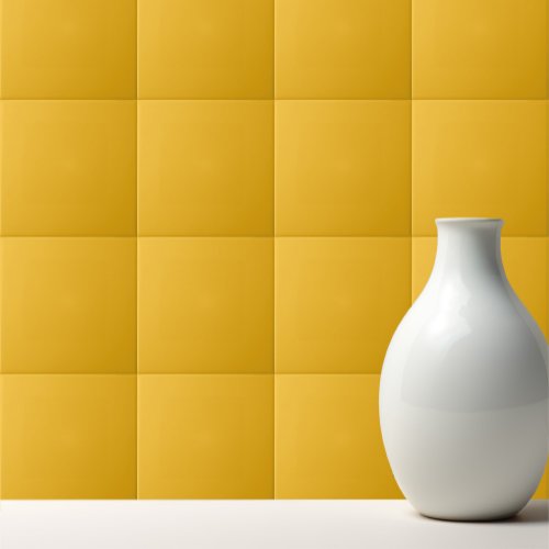 Solid sunflower amber yellow ceramic tile