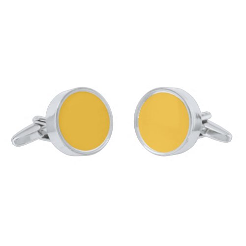 Solid sunflower amber yellow cufflinks