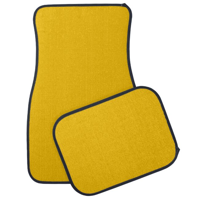 Solid sunny golden yellow car floor mat (Set)