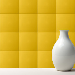 Solid sunny golden yellow ceramic tile