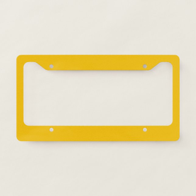 Solid sunny golden yellow license plate frame (Front)