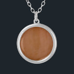 Solid Tangerine Silver Plated Necklace<br><div class="desc">Solid Tangerine. This is a solid color made from Venetian Plaster so there are variations in tone,  yet it's still a solid color. A solid color works perfectly for so many products,  especially when you plan to customize it with your name or a special phrase.</div>